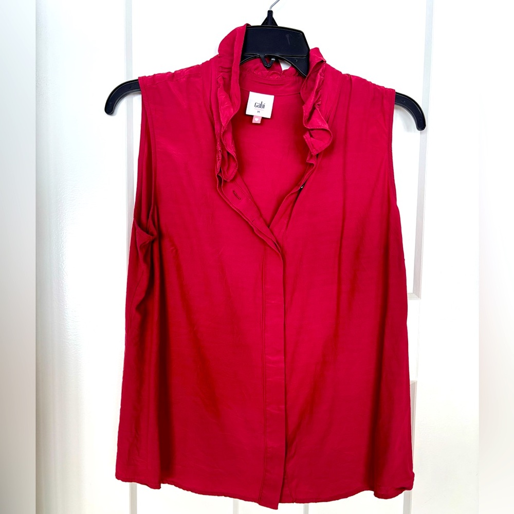Cabi Red Scorch Top Women's Sleeveless Blouse 4733 Size Medium